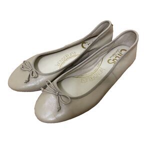 Sam Edelman Taupe beige leather ballet bow flats shoes size US 6.5